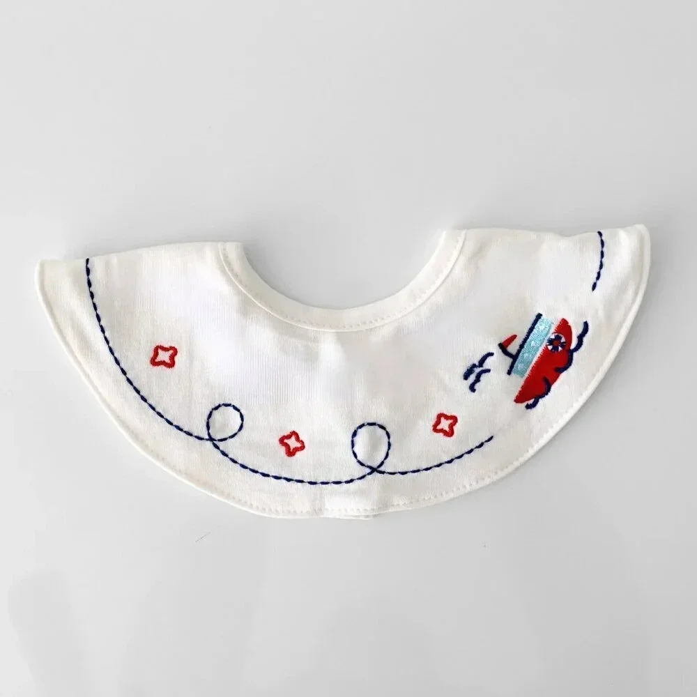NWT Adorable Boutique Embroidered Boys Baby Bibs Nautical & Tug Boats Set of 3